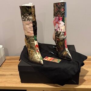 Dolce & Gabbana Multicolor Patchwork Heeled Boots
